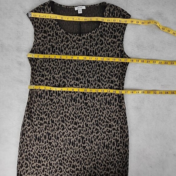 Nine West Women's Brown, Black, Animal Print Sheath Dress Ponte Knit Size M - Picture 7 of 11